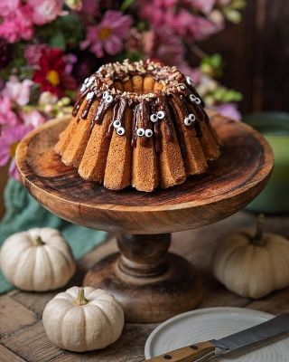 Halloween-Pekannuss-Apfel-Gugelhupf 🍎 Wenn es draußen kalt wird, gibt es nichts Besseres als die Wärme aus dem Ofen und...