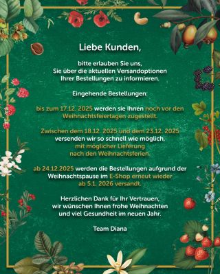 Liebe Kunden, bitte erlauben Sie uns, Sie über die aktuellen Versandoptionen Ihrer Bestellungen zu informieren. 💛...